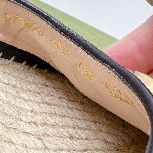 Gucci GG Marmont Platform MATELASSÉ Wedge Heels Espadrille Black Leather EU 40.5 - Picture 13 of 14
